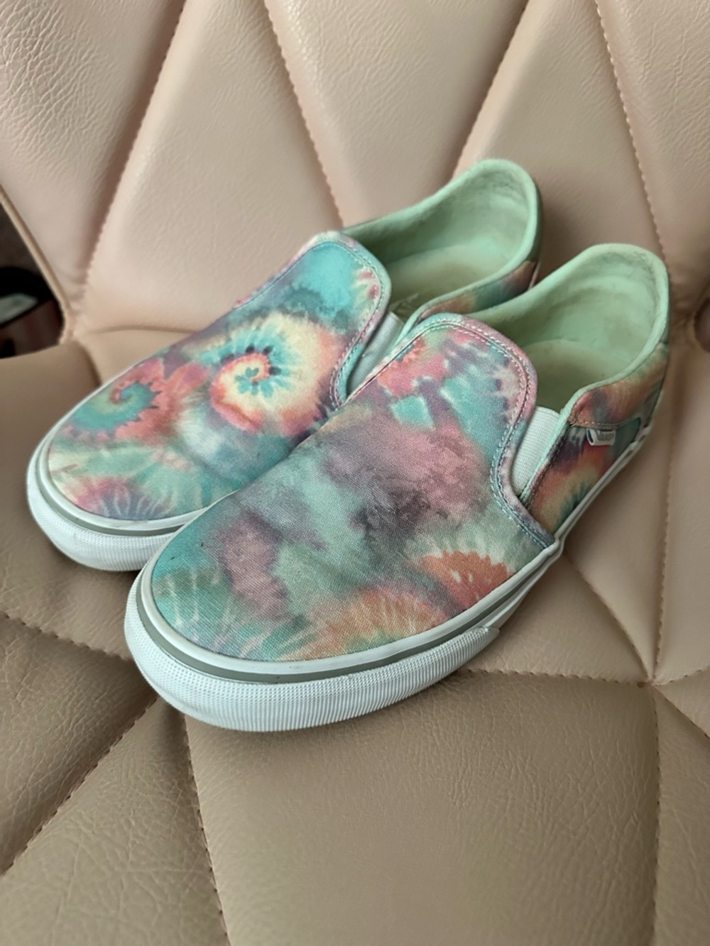 VANS Tie-Dye Slip-On Canvas Shoes - Pastel Multicolor